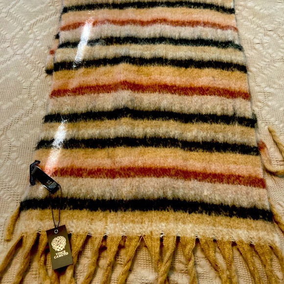 Striped Fringe Wool Scarf Men’s Vince Camuto - Picture 1 of 9